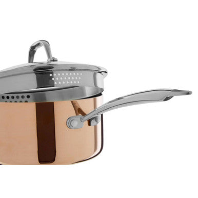 Copper Finish 20cm Saucepan with Lid | Minerva