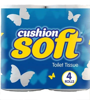 10 x Cushion Soft Toilet Tissue White 4 Rolls