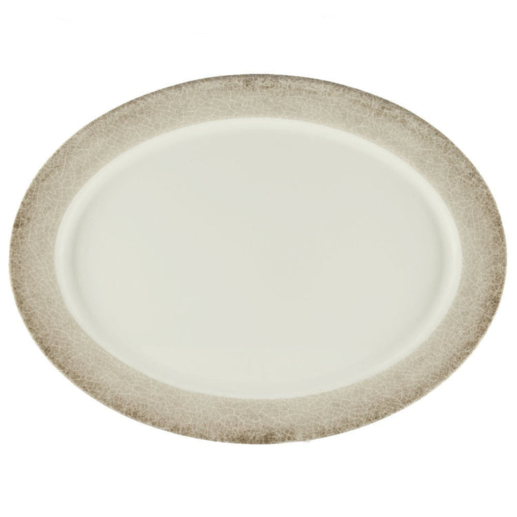 Jazz Oval Melamine Platter with Crackle-Finished Border