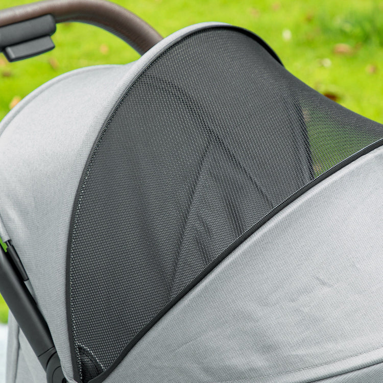 AIYAPLAY Foldable Baby Stroller with Adjustable Seat, 5-Point Harness, Canopy, Basket, 6.3kg Lightweight & Compact, Light Grey