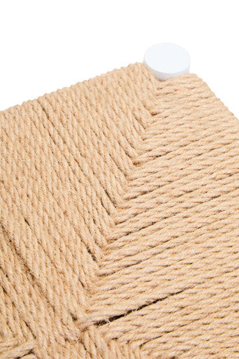 Bandar Natural Rope White Beechwood Stool with Handwoven Seat
