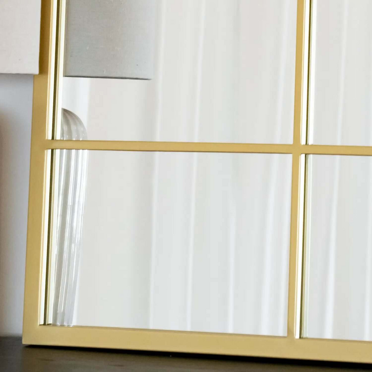 Kyō - Gold Metal Rectangle Lattice Grid Mirror - 120cm x 95cm