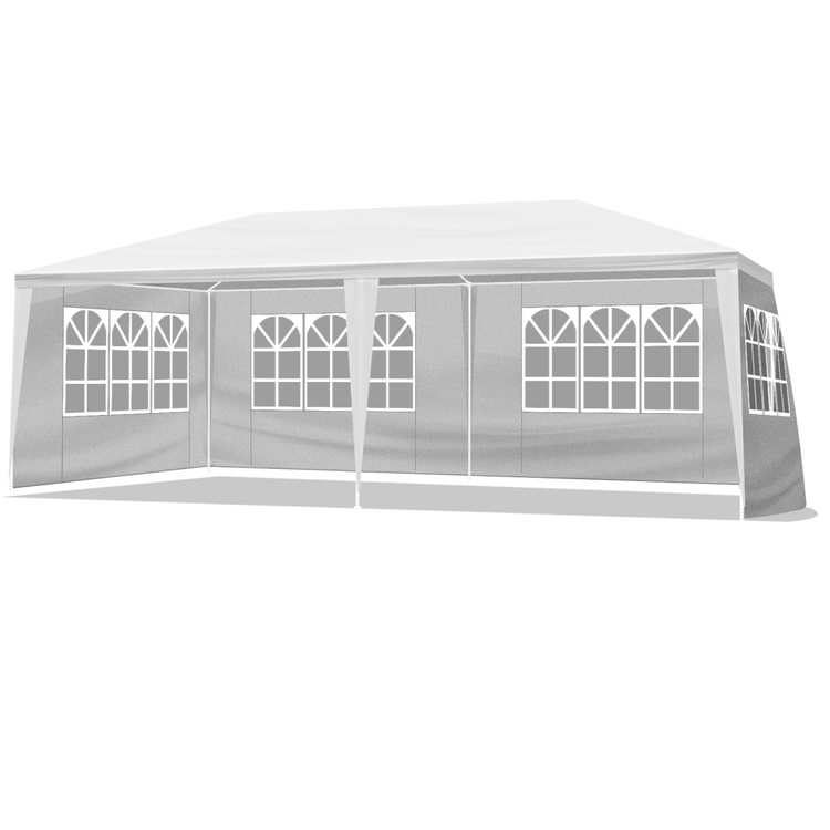 10'X20' Outdoor Party Tent with 4 Removable Sidewalls, Waterproof Canopy Patio Wedding Gazebo, White