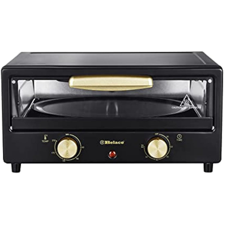 Belaco Multi-Purpose 1200W Mini Oven Pizza Oven All in One 12inch Pizza Maker Toaster Oven Tabletop Cooking Baking Grilling Heating Toasting Portable Oven 1200w incl. Baking Tray, Wire Rack and Handle
