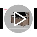 Keter Eden Bench 265L Outdoor 60% recycled Garden Furniture Storage Box Beige & Brown Wood Panel Effect | Fade Free | All Weather Resistant | Safe and Secure | Zero Maintenance | 2 year Warranty