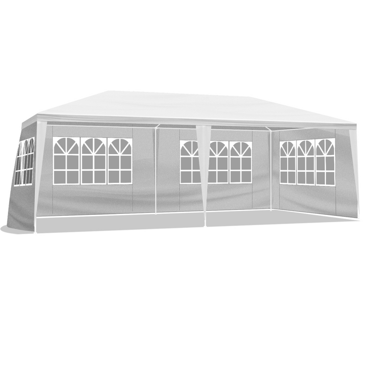 10'X20' Outdoor Party Tent with 4 Removable Sidewalls, Waterproof Canopy Patio Wedding Gazebo, White