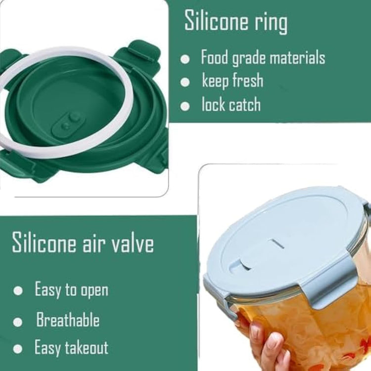 S.ROKE TTAN 710ML Round Glass Soup Storage Containers With Lids, Glass Food Containers With Lids, Round Food Containers for Soup, Lunch, Salad, Leftovers, BPA Free,Freezer, Oven,Dishwasher Safe (4)