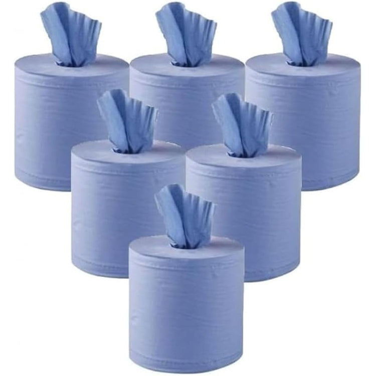My Homie 6X Blue Paper Rolls Kitchen Household Towel, 2 Ply Kitchen Paper, Centre Feed Tea Tissue Dispenser Wall Mounted, Reusable Hand Tork, Plenty Shop Towel Offers, Cleaning Products Bulk Buy