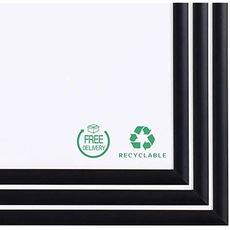 A3 Certificate Picture Frame,3 Pack Black Aluminum Photo Frame with plexiglass for Wall Mount Display,29.7x42 cm,Set of 3