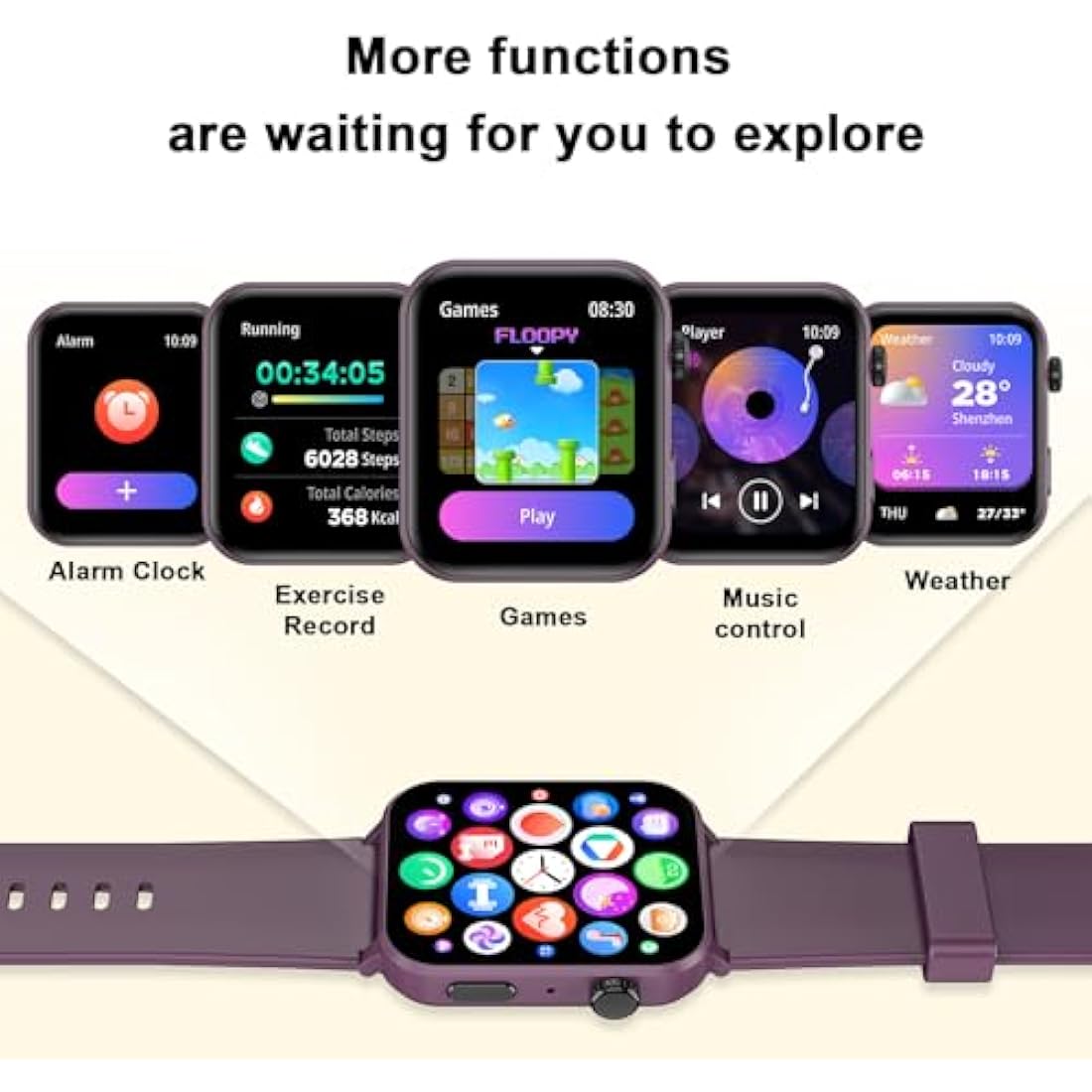 Blackview Smart Watch for Men Women - Answer/Make Calls & AI Voice, 1.85" HD Fitness Watch with Heart Rate SpO2 Sleep Monitor, 100+ Sports Modes Activity Trackers, Step Counter Watch for Android iOS