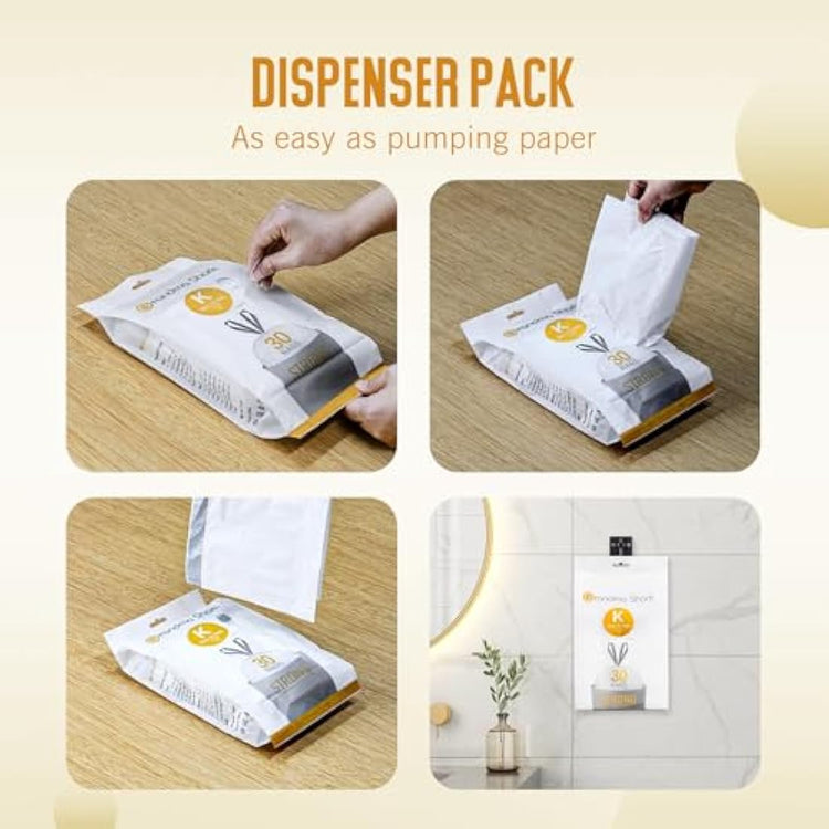 GRANDMA SHARK 38-48L UP TO 55L Bin Bags Liners Drawstring Trash Bag, Handle Waste Bags, 90 Garbage Bag, Super Strong, Anti-drip Unscented, 60 × 74 cm