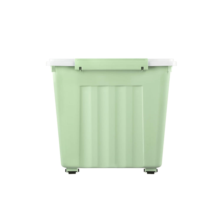 Cetomo 55L*3 Storage Boxes with Wheels, Plastic Storage Box with Lid, Latching Buckles, Click Closure, Stackable, Nesting, Durable Organizer for Home