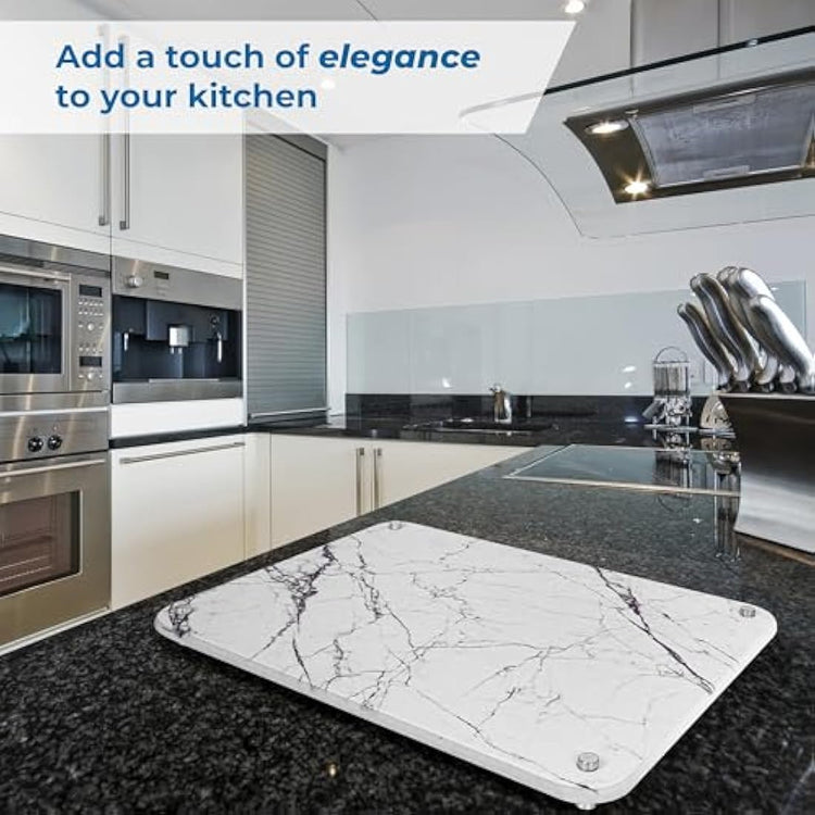 Spaceneat Diatomite Stone Drying Mat for Kitchen Counter - Rapid Moisture Removal - 40 x 30 cm Large Dish Drying Stone for Kitchen Sink - Diatomaceous Earth Quick Dry Dish Mat - White Marble