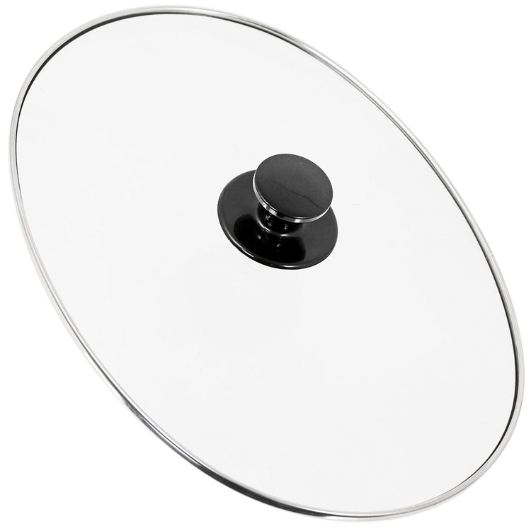 SPARES2GO Universal Large Oval Glass Lid & Knob Handle for 5.5L 6L 6.5L Slow Cookers