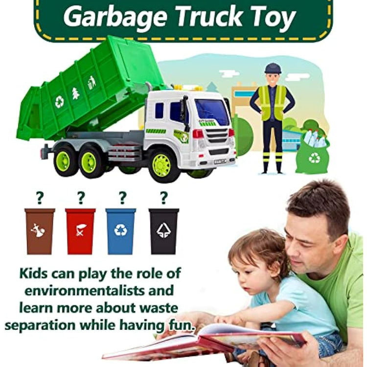 Hersity Garbage Truck Toy with Lights & Sounds | Kids Ages 3-6