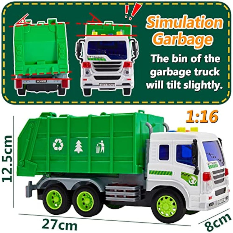 Hersity Garbage Truck Toy with Lights & Sounds | Kids Ages 3-6