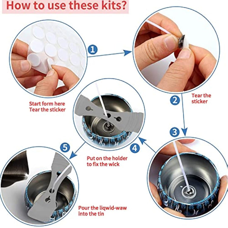 Candle Making Kit, DIY Candle Making Kits Include 50 Candle Wicks, 56 Wicks Sticker, 8 Candle Tins,1 Candle Make Pouring Pot, 4 Pack Candle Wax