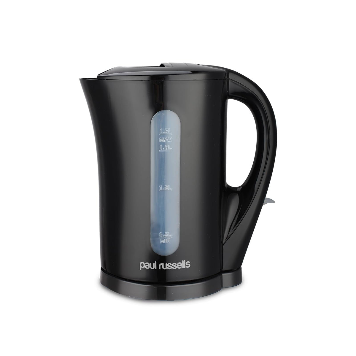paul russells Electric Plastic Kettle, 2200W 1.7L, Hot water dispenser, Black Boil-Dry Protection, Auto Shut off Stirx Control