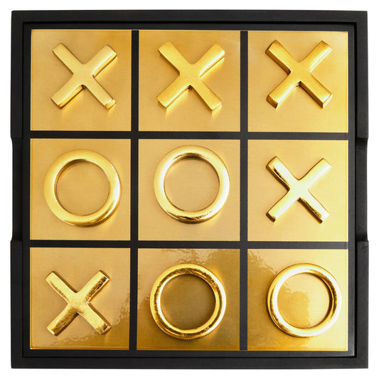 Black and Gold Aluminium Noughts and Crosses | Churchill Games