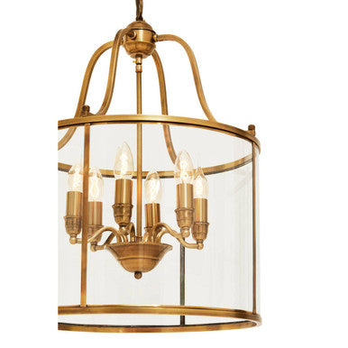 Hampstead Brass Finish 6 Bulb Pendant Light