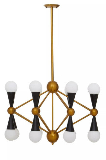 Orko Brass And Black 16 Bulb Statement Pendant Light