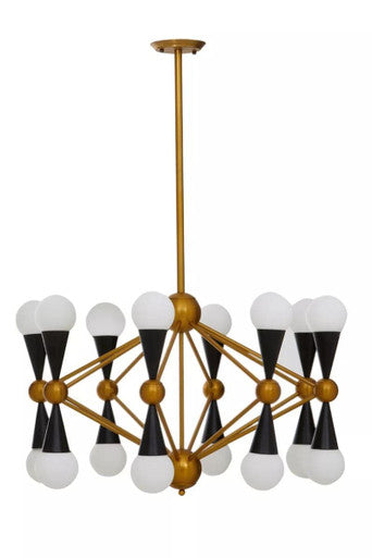 Orko Brass And Black 16 Bulb Statement Pendant Light