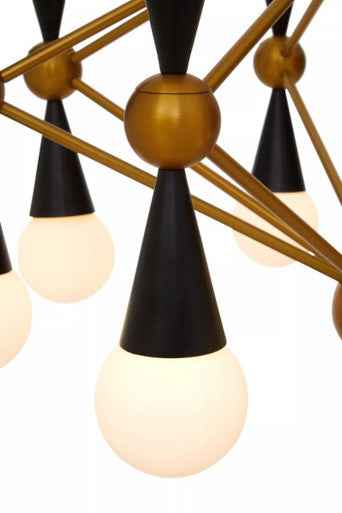 Orko Brass And Black 16 Bulb Statement Pendant Light