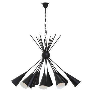 Yara Matt Black 12 Bulb Statement Pendant Light