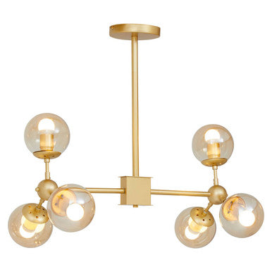 Abira Gold Finish 6 Arm Statement Pendant Light