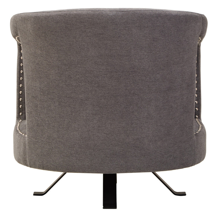Hestia Ash Velvet Swivel Chair with Matte Black Base