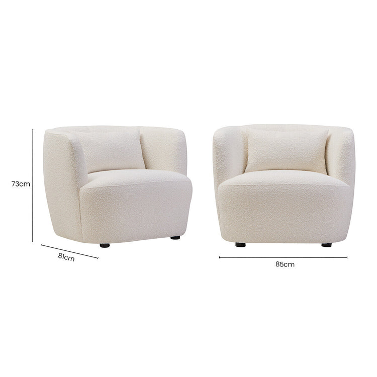 Bruge Cream Fabric Chair with Curved Back