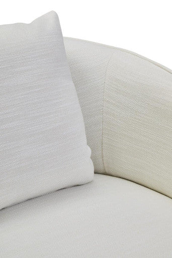 Bilani Cream Linen Effect Chair with Curved Back