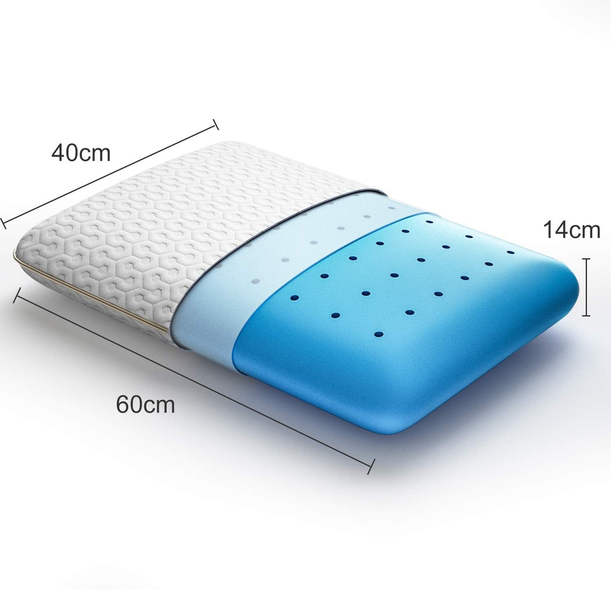 BedStory Memory Foam Pillow, Cooling Gel Pillows for Sleeping, Soft Supportive Pillow Medium Firmness for Side Stomach Back Sleepers, Ventilated