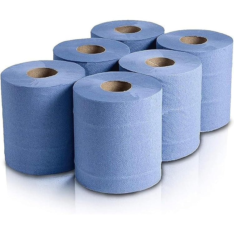 My Homie 6X Blue Paper Rolls Kitchen Household Towel, 2 Ply Kitchen Paper, Centre Feed Tea Tissue Dispenser Wall Mounted, Reusable Hand Tork, Plenty Shop Towel Offers, Cleaning Products Bulk Buy