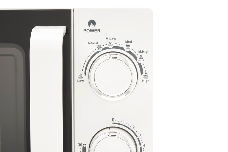 Haden 20L White Microwave - 800W Compact Countertop Microwave Oven with 6 Power Levels, 30-Min Timer & Defrost Function Perfect for Kitchens, Dorms,