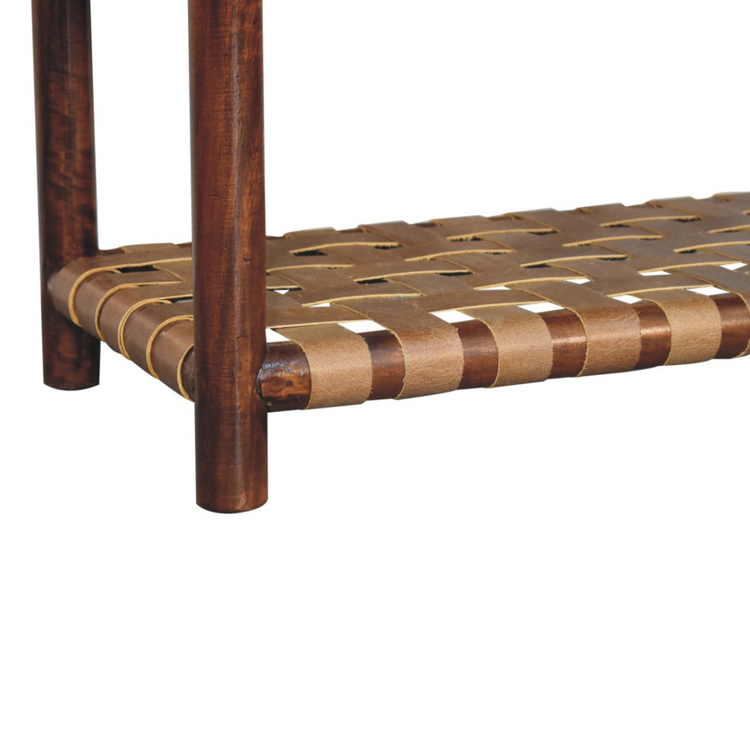 Artisan Furniture Solid Wood Regency Woven 2-Drawer Nightstand, 1 Shelf, Dark Brown