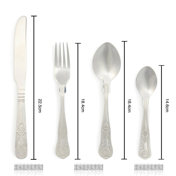 Russell Hobbs COMBO-8758 Verona Cutlery Set 72 Piece 18/10 Stainless Steel, Table Utensils for 18 Place Settings, Dishwasher Safe,