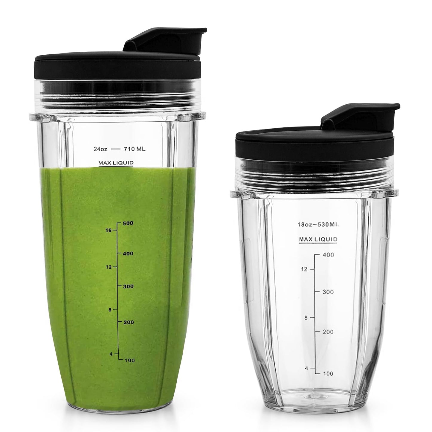 24oz & 18oz Blender Cups Replacement for Ninja Auto-iQ Blender BN750UK BN800UK BN500UK BN495UK CB100UK CB350UK TB301UK TB401UK, Ninja Blender Jug