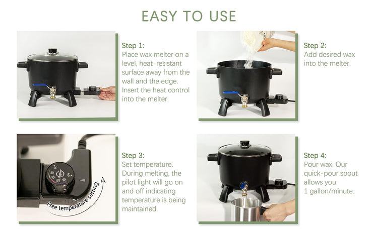 Wax Melter for Candle Making, 6L Large Wax Melting Pot with Spout for Soy Wax Soap Base Candle Making Supplies Easy Pour & Non-Stick & Temps - UK Plug