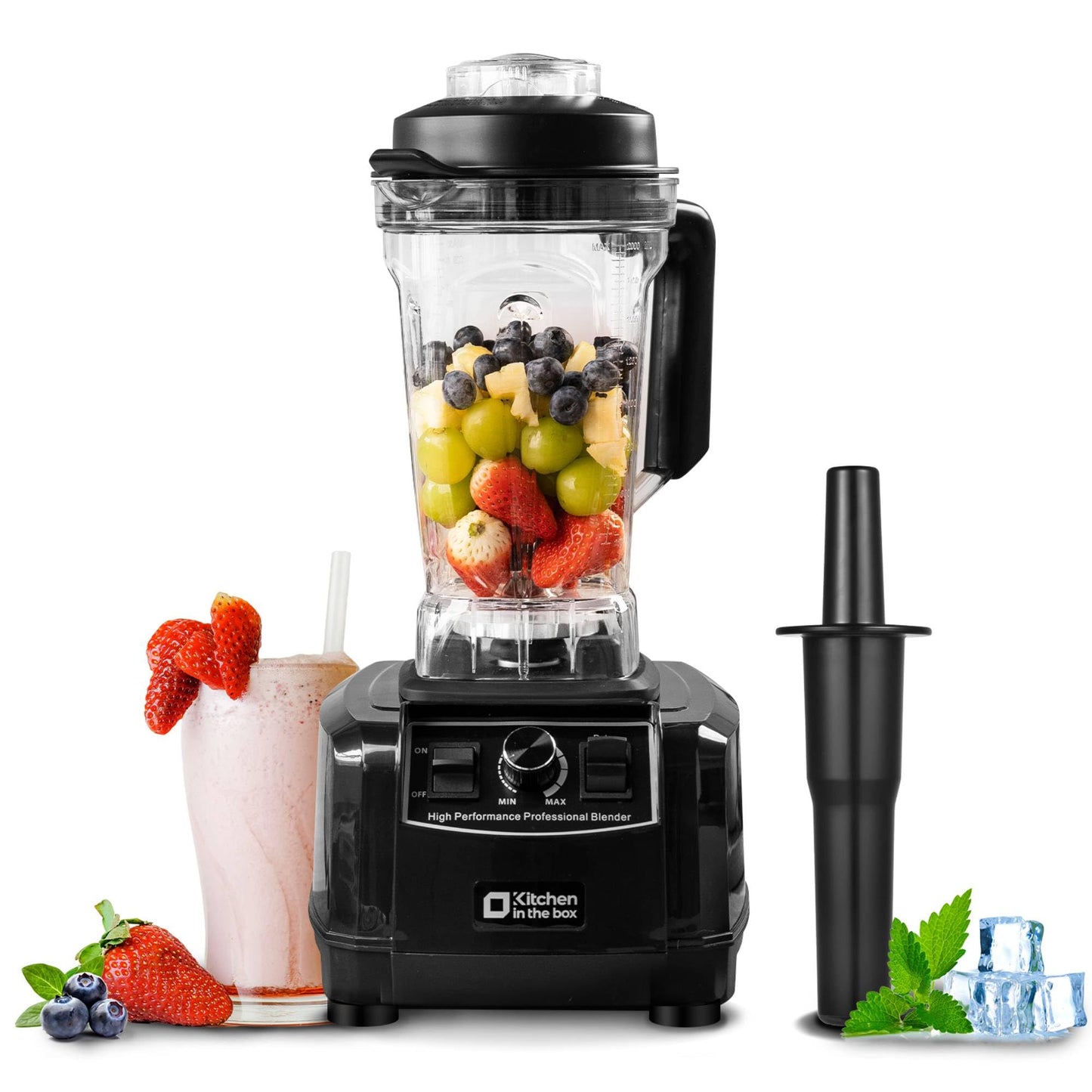 Kitchen in the box High Performance Jug Blender, 2L Large Capacity Smoothie Blenders for Kitchen, Variable Speed Control with Pulse, Smoothie Maker