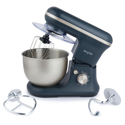 Salter Marino Baking Stand Mixer - 6 Speed Kitchen Mixer With Pulse, 5L Stainless Steel Mixing Bowl, Removable Splash Guard, Whisk, Dough and Beater