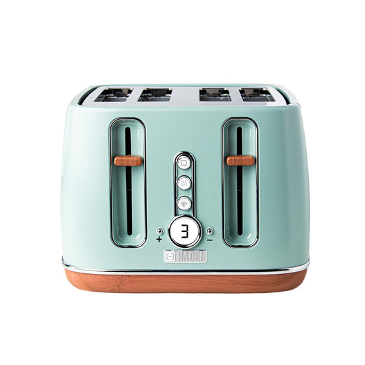 Haden Dorchester Toaster 4 Slice Stainless Steel Body - Modern LCD Display - 6 Browning Levels - Cancel/Defrost/Reheat - 1900-2300W Digital 4 Slice