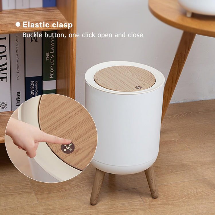 U2PICK Mini Trash Bin with Lid, 9 Liter Garbage Bin, Modern Waste Bin with Legs, Plastic Trash Can Suitable for Kitchen, Bathroom, Bedroom, Living