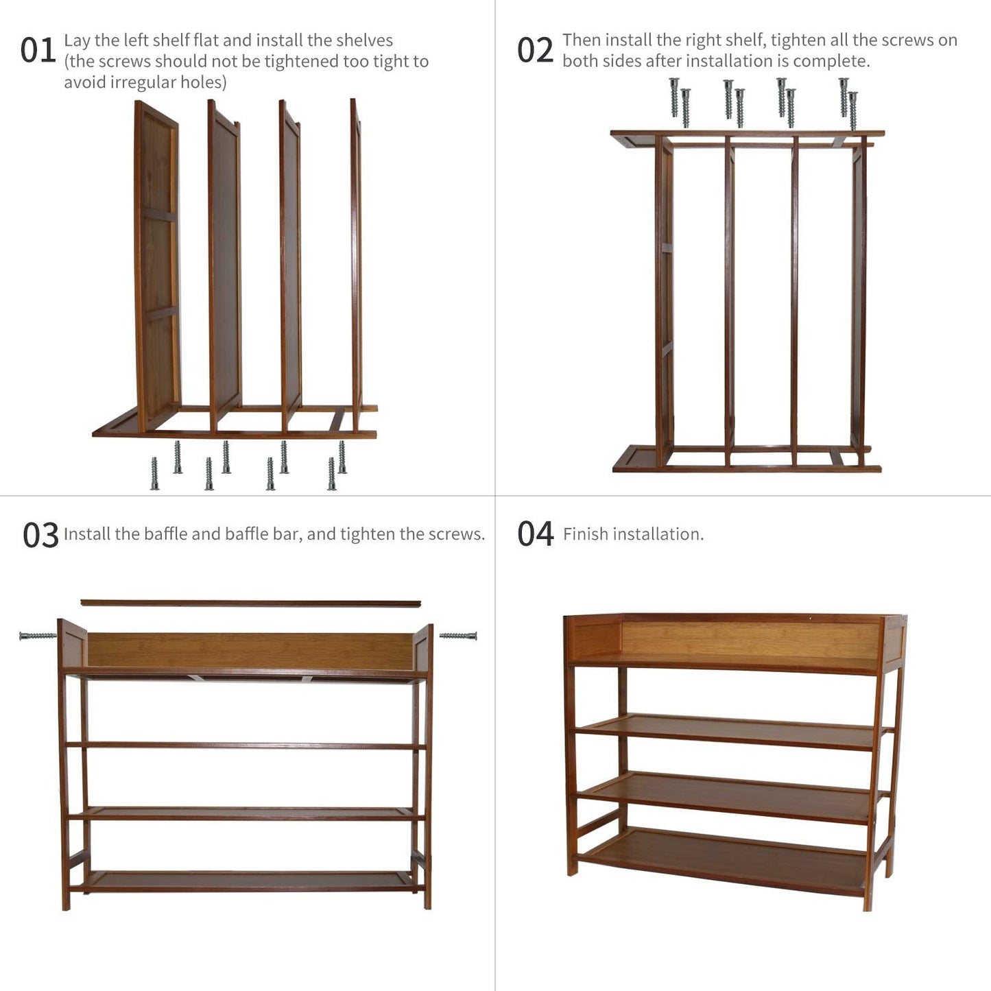 SOBIBO 4 Tier Bamboo Shoe Rack for Entryway, Front Door for Entryway,Closet and Bedroom Shoe Storage, Shoe Shelf 80CM?Nature?
