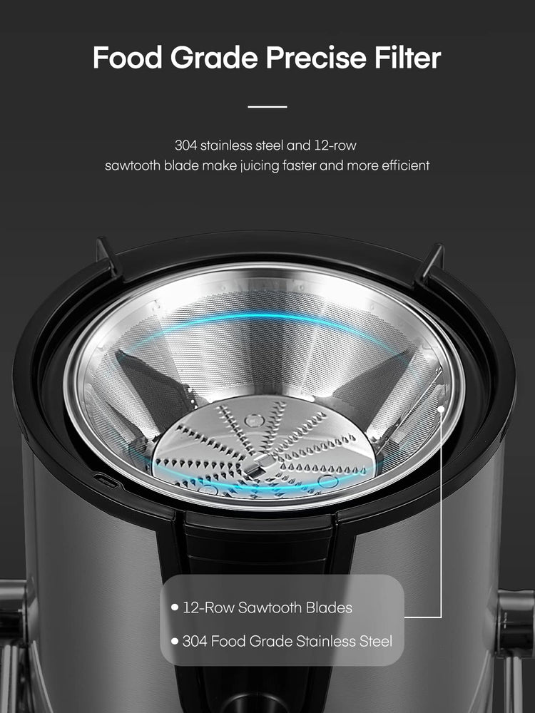Juicer Machines, FOHERE Centrifugal Juicer Extractor Max Power 800W,Large 3 Feed Chute for Whole Fruit and Vegetables,3 Speed Control, 400w