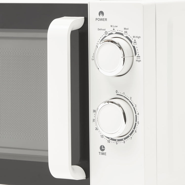 Haden 20L White Microwave - 800W Compact Countertop Microwave Oven with 6 Power Levels, 30-Min Timer & Defrost Function Perfect for Kitchens, Dorms,