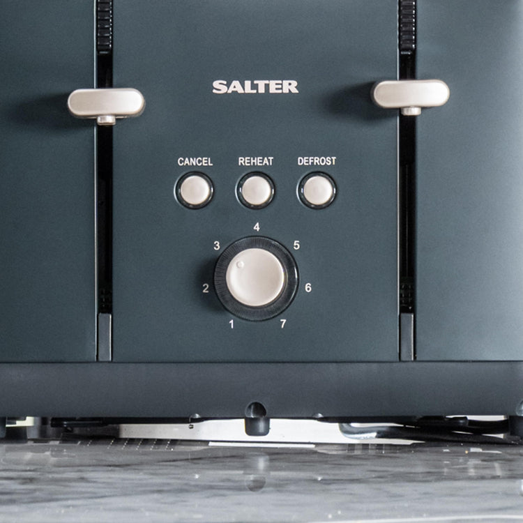 Salter COMBO-8823 Marino Kettle and Toaster Set 1.7L Capacity Fast Boil Kettle, 4-Slice Anti-Jamming Electric Toaster, Removable Crumb Tray, 360