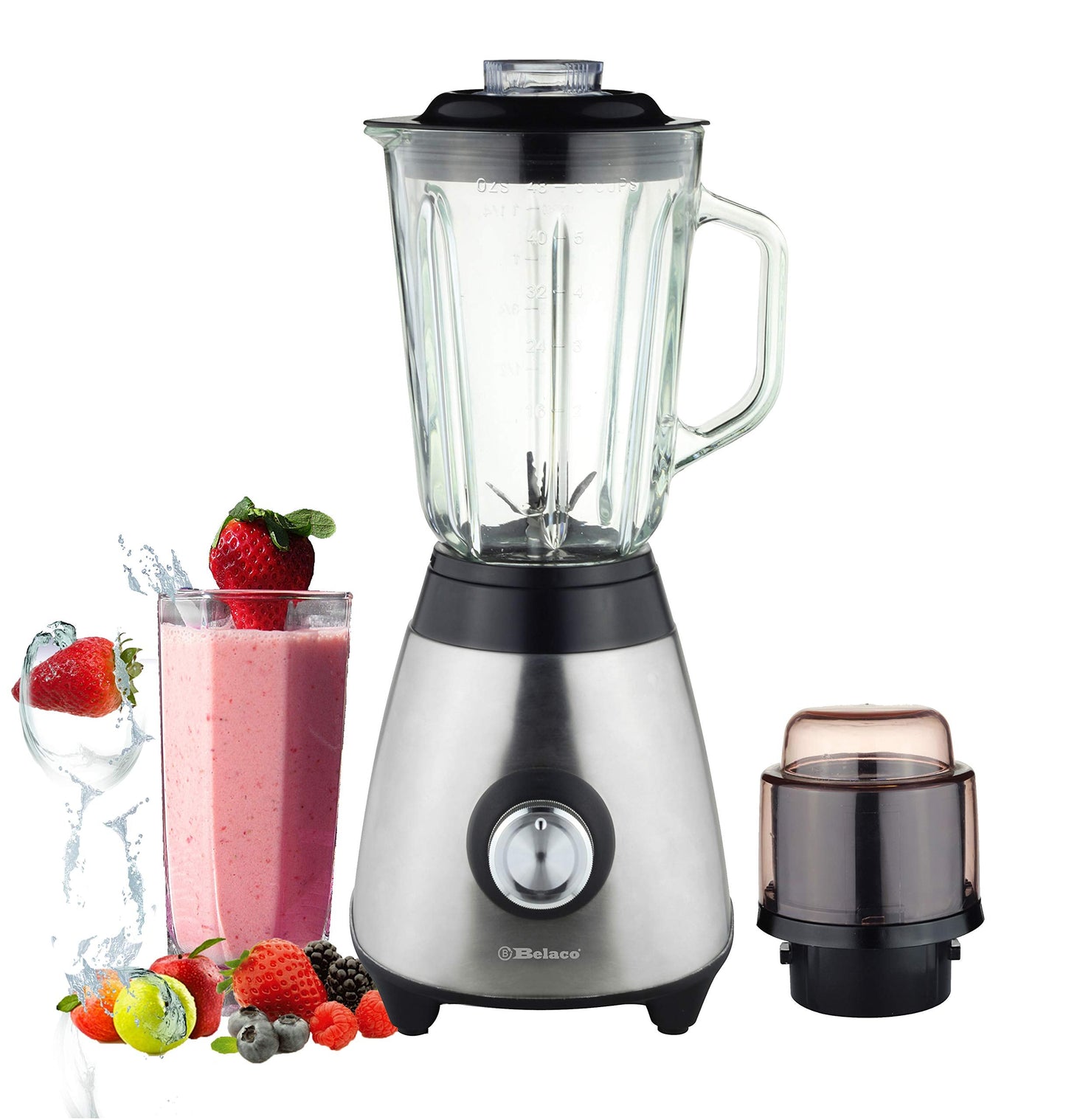 Multi Blender juicer food processor with Glass Jar & a Grinder strong housing smoothie maker 1.5L glass jar removable filling cap for easy filling Ice