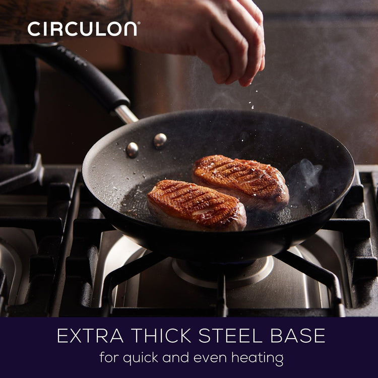 Circulon Total Non Stick Saute Pan with Lid 28cm - Induction Suitable Deep Saute Pan with Toughened Glass Lid, Durable Oven & Dishwasher Safe