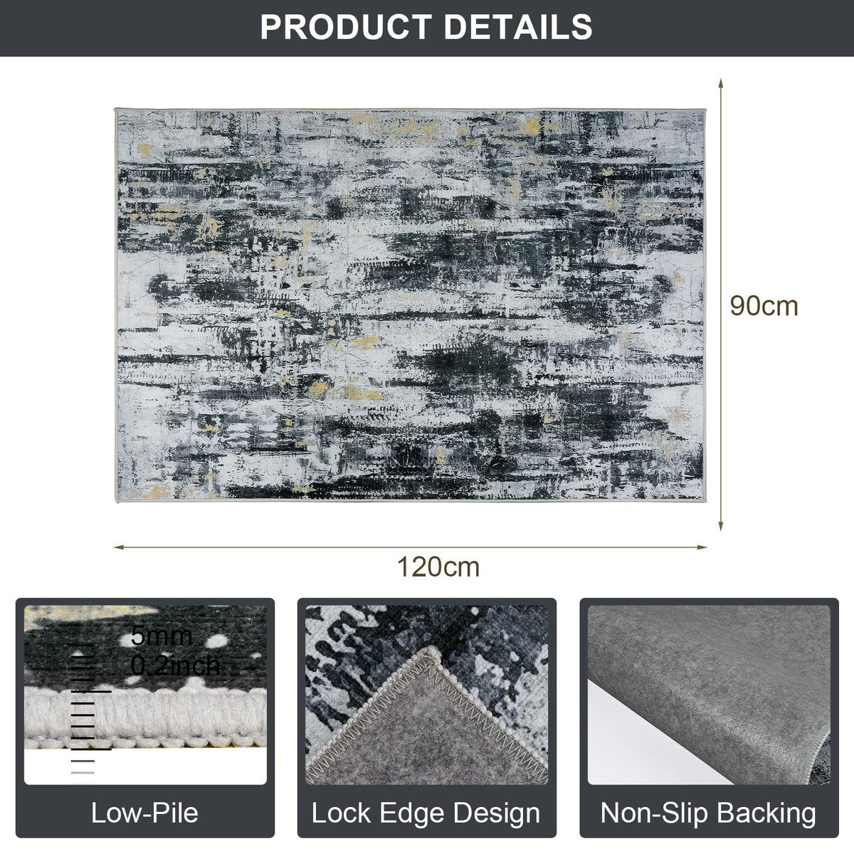 Homcomodar Office Chair Mats for Hardwood Floor 90x120cm Computer Chair Mat for Home and Office Floor Mat for Office Chair Non Slip Rubber Mats